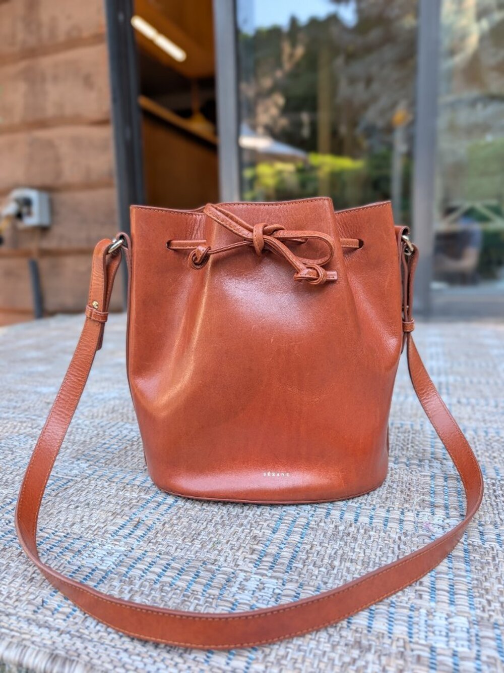 Sézane Farrow Bag Natural Heritage Leather